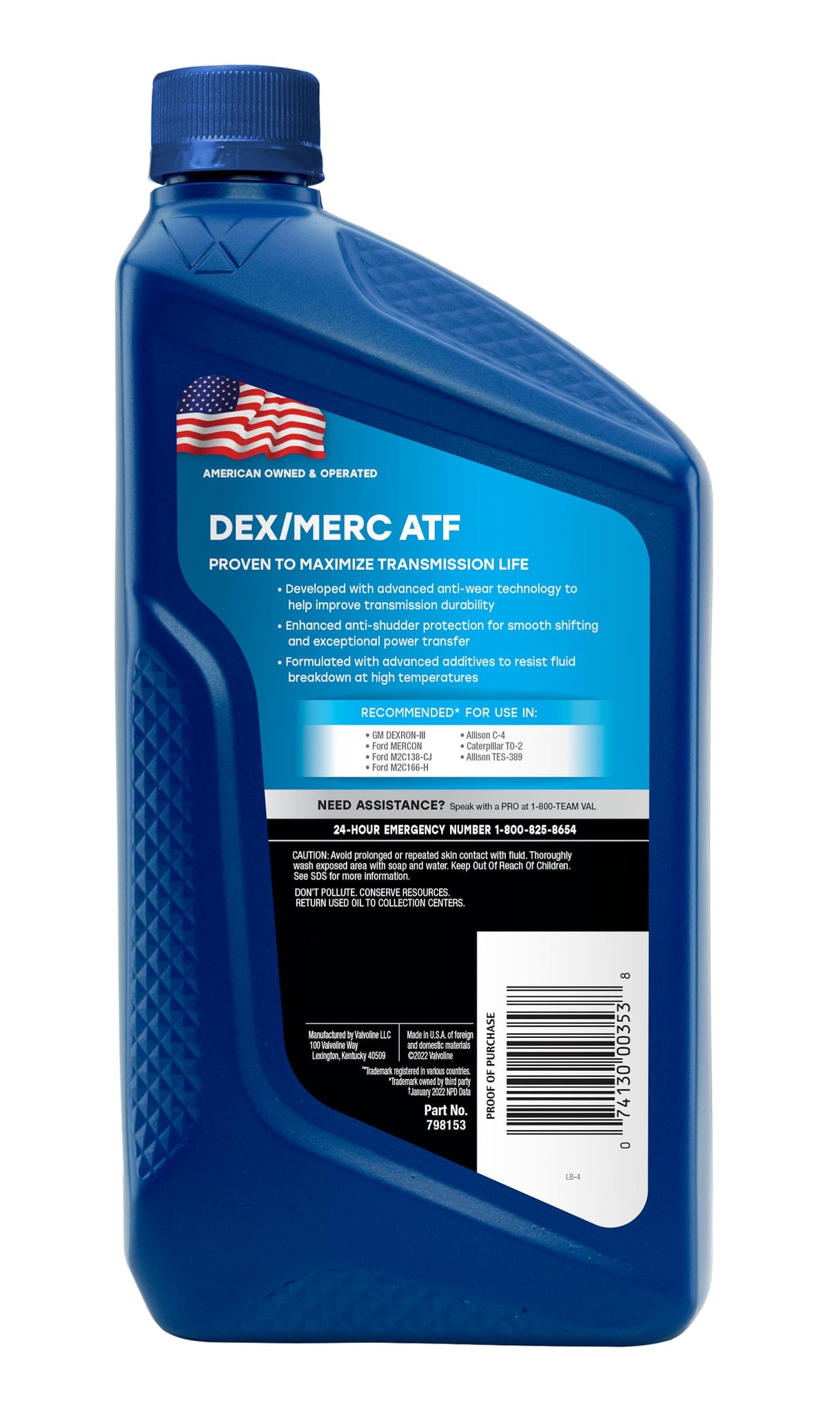 Automatic Transmission Fluid 1 QT Case of 6 J711