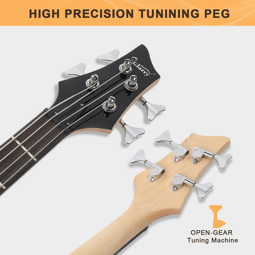 Electric Bass Guitar 4 Strings Black V8784