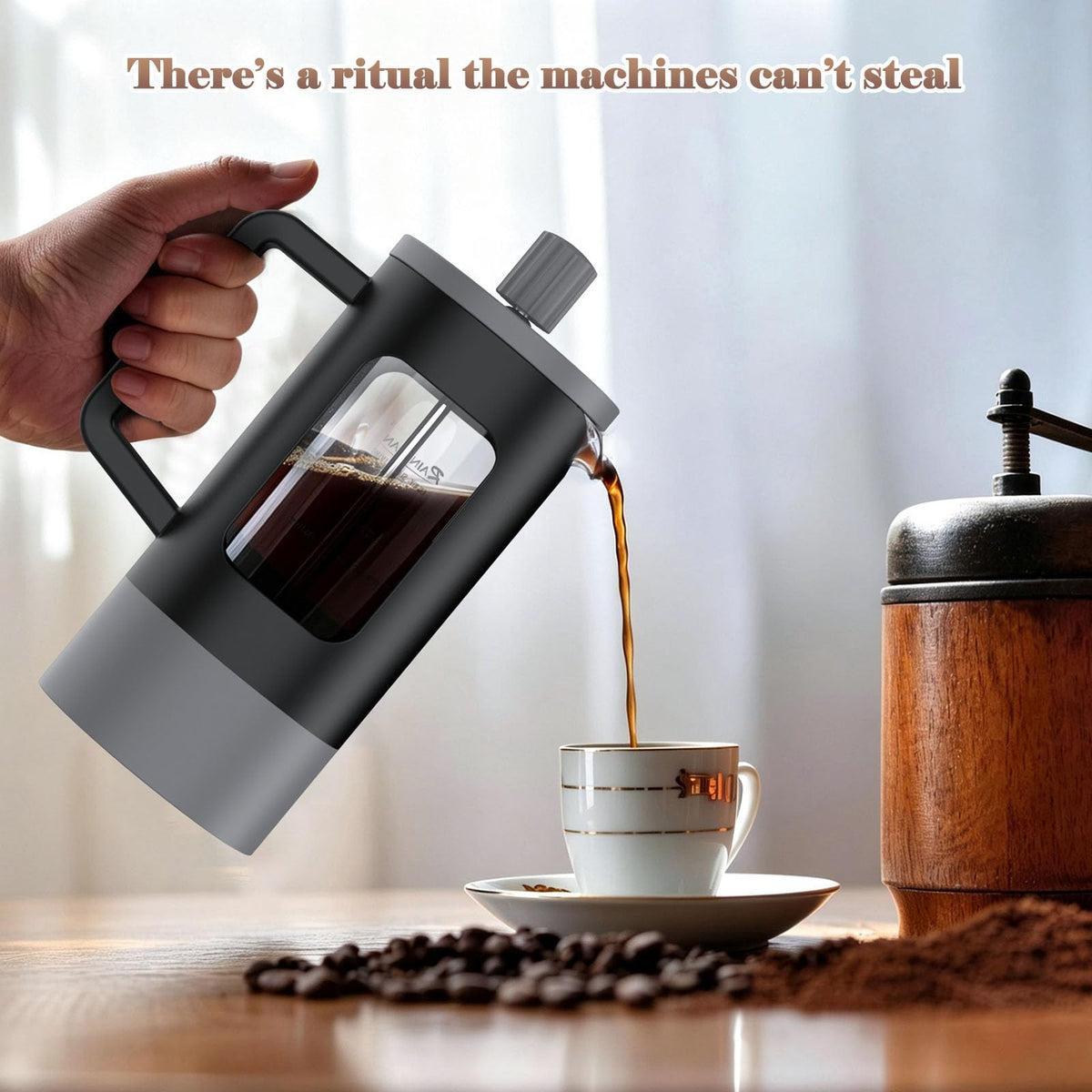 French Press Coffee and Tea Maker with Borosilicate Glass F5632