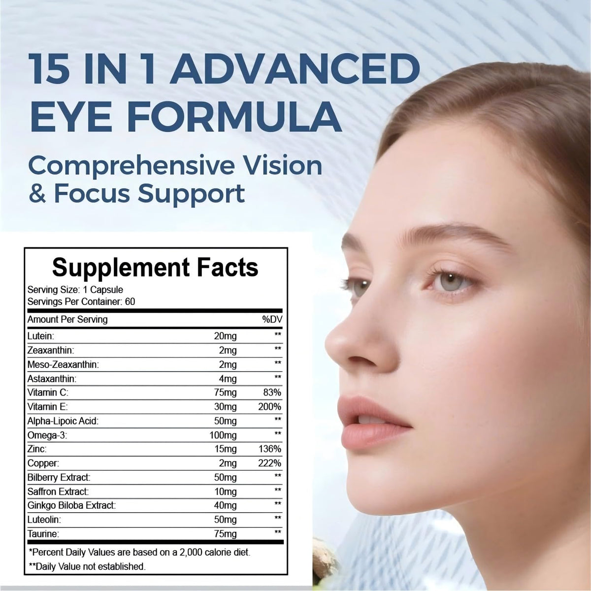 15 in 1 Eye Formula with Lutein 120 Capsules C171