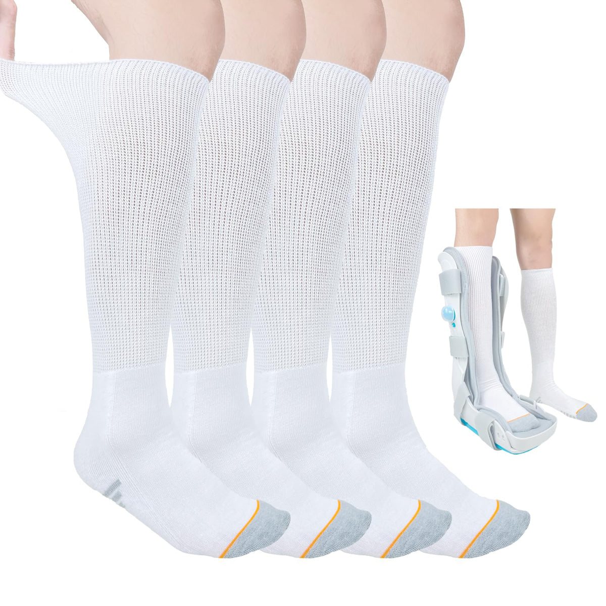 White Walking Boot Socks D315