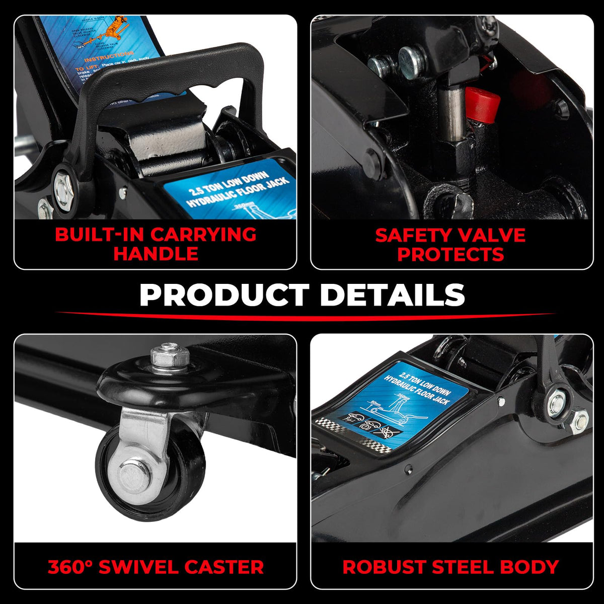 Heavy Duty Steel Hydraulic Floor Jack Q4292