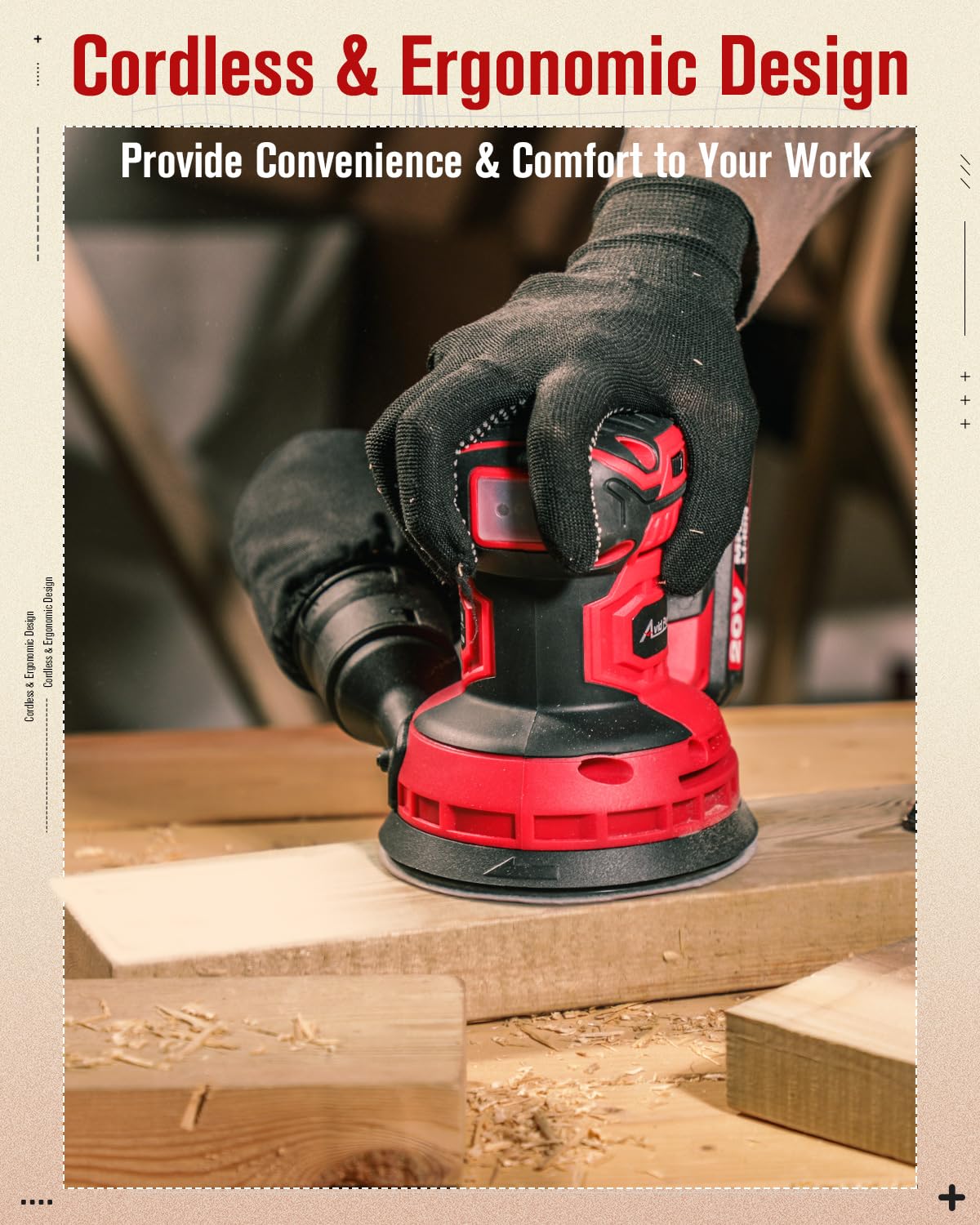 20V Cordless Random Orbital Sander 5” W16951