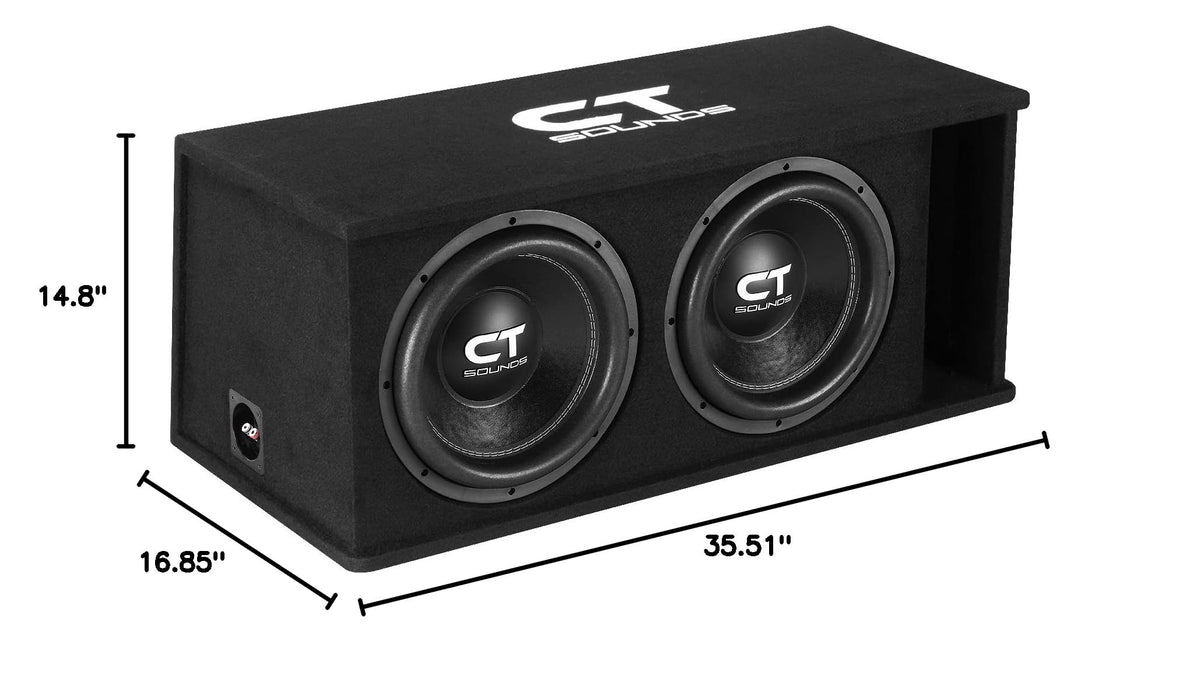 Dual 12” 2600W Ported Car Subwoofer Box H316369