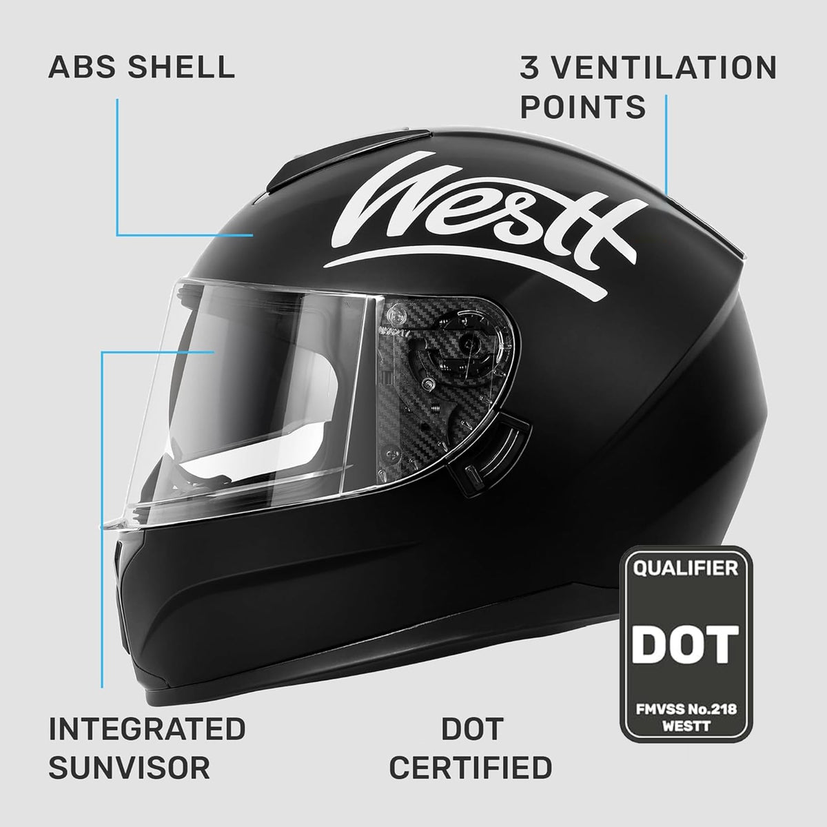 Full Face Motorcycle Helmets Dual Visor DOT Approved F939392