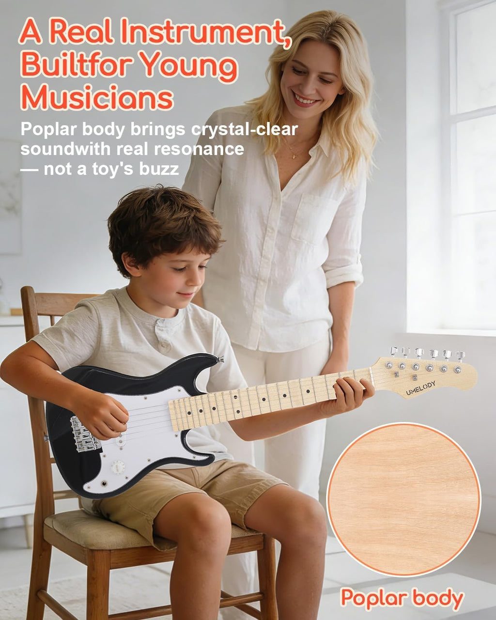 30 Inch Kids Electric Guitar Starter Kit with Amplifier and Accessories I8356