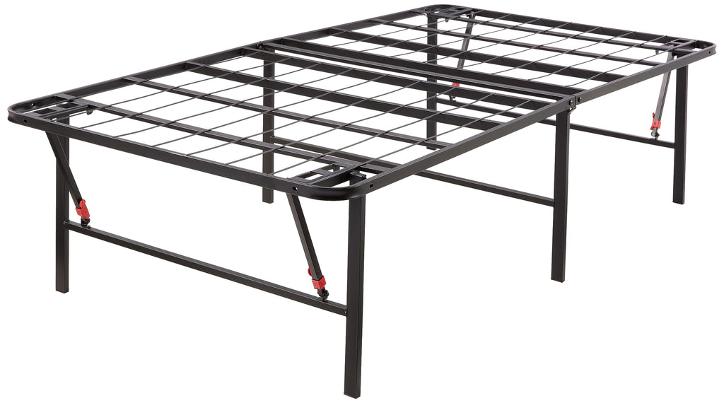 Foldable Metal Platform Bed Frame, 18 Inches High, Twin Size, Black B657