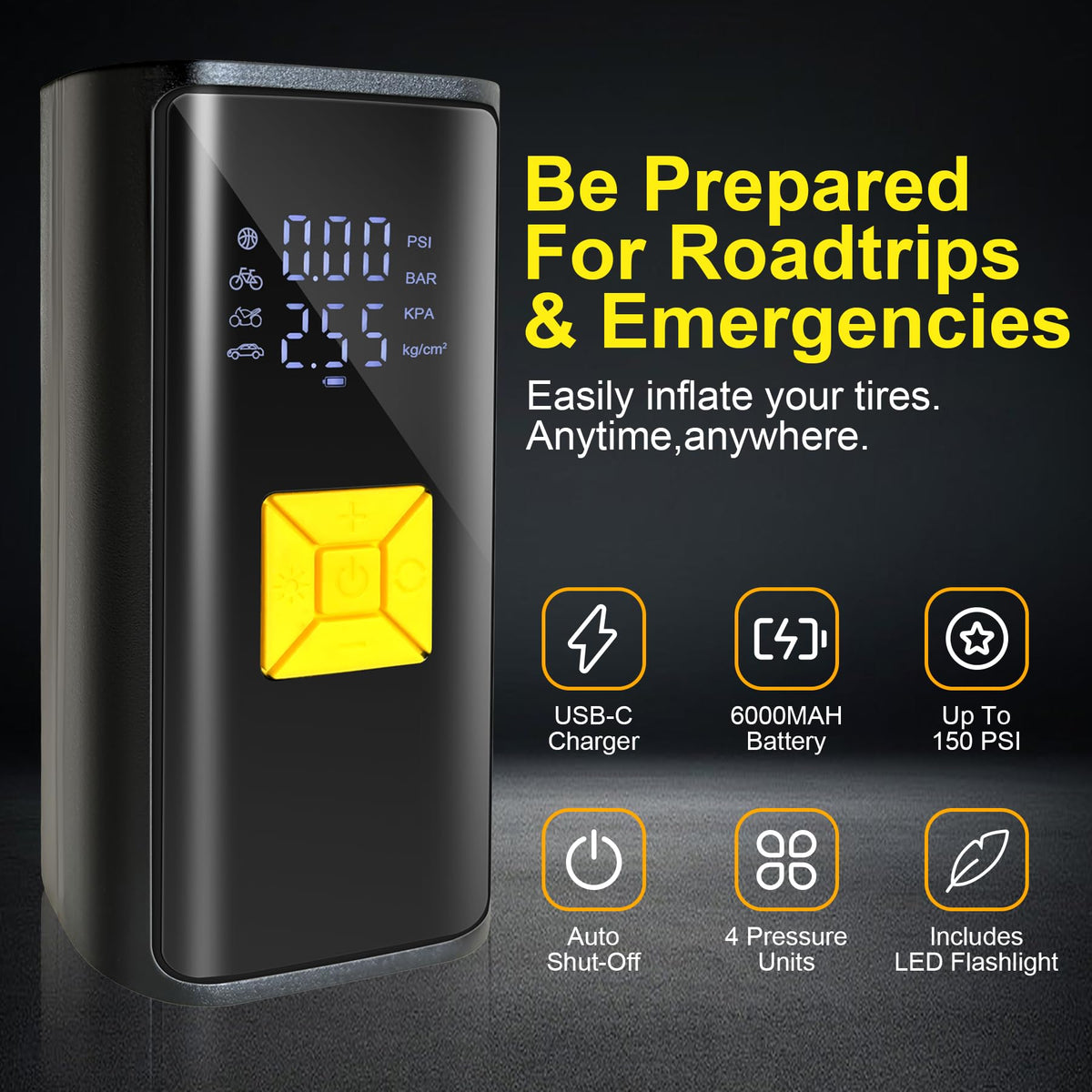 Portable Air Compressor 150 PSI Digital Tire Inflator X228