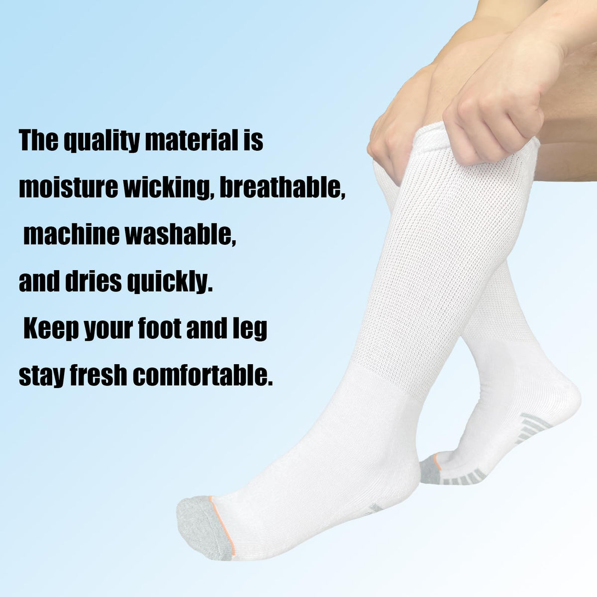 White Walking Boot Socks D315
