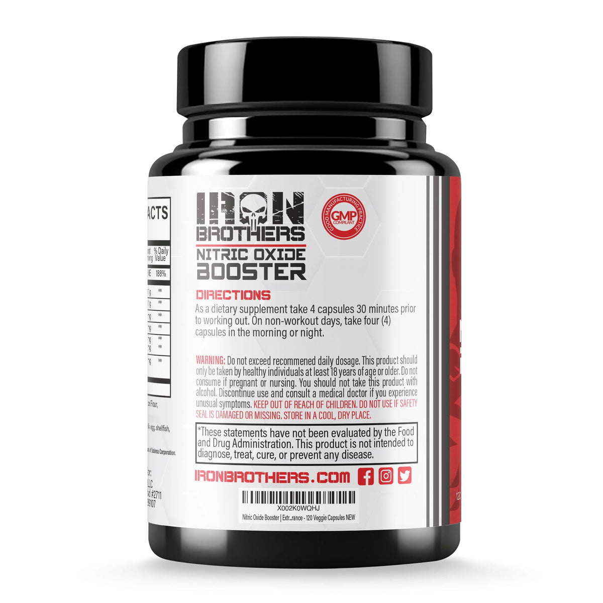 120 Vegan Capsules Nitric Oxide Supplement C1278