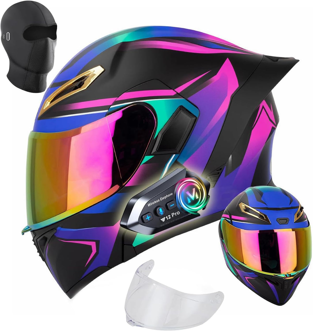 DOT Approved Flip Up Full Face Bluetooth Motorcycle Helmet E8794