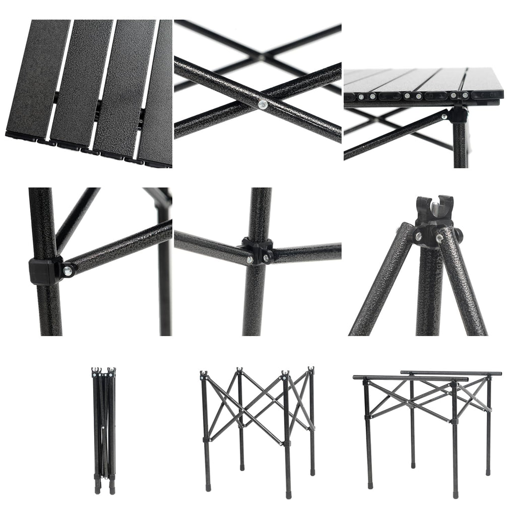 Portable Aluminum Folding Camping Table with Carry Bag W5893