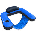 Fabric Covered Inflatable Pool Lounger with Cup Holder Y528