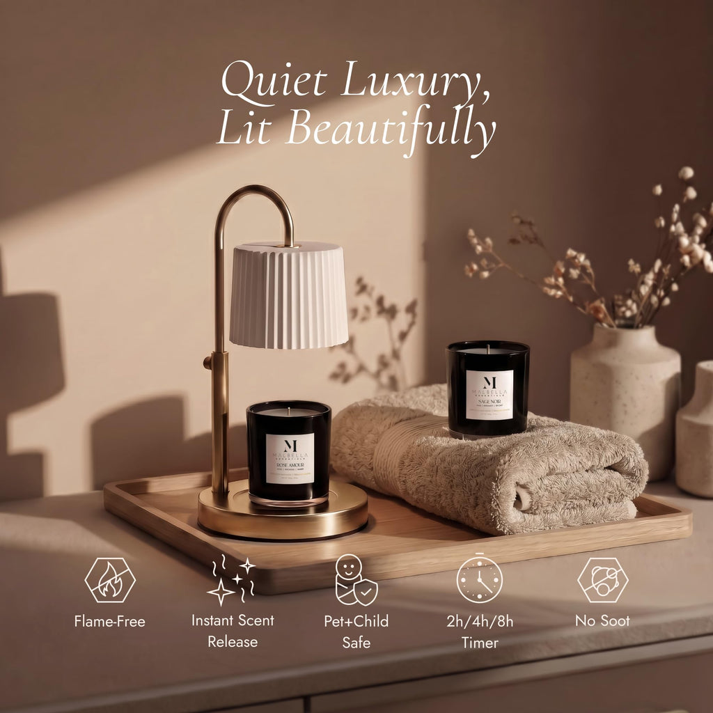 Dimmable Glass Candle Warmer Lamp with Timer N929