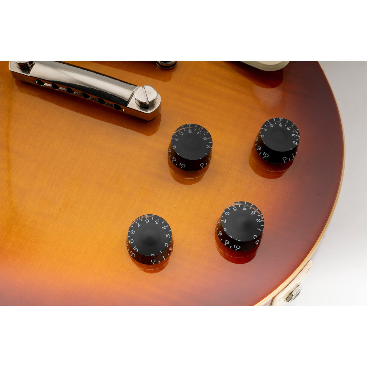Black 4Pcs Guitar Knobs U5609