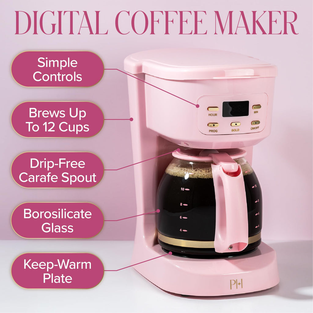 12-Cup Programmable Drip Coffee Maker with Glass Carafe U882208