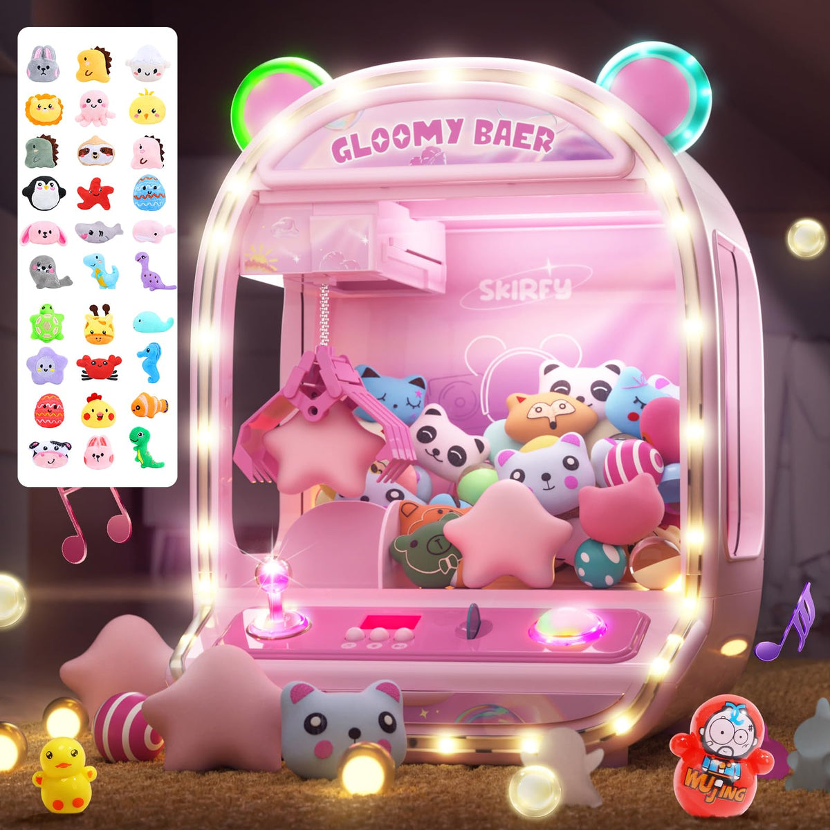 Large Claw Machine Arcade Toy with LED Light and Adjustable Sound M56740
