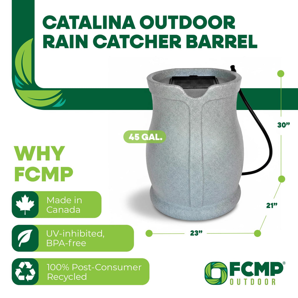 45 Gallon Light Granite Rain Barrel D6071