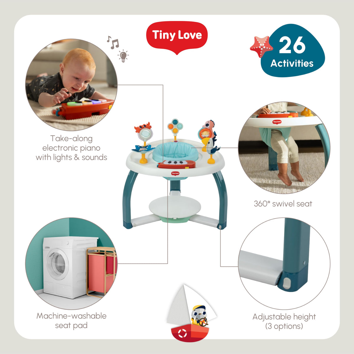 5-in-1 Activity Center with Piano & 6 Toys X9680