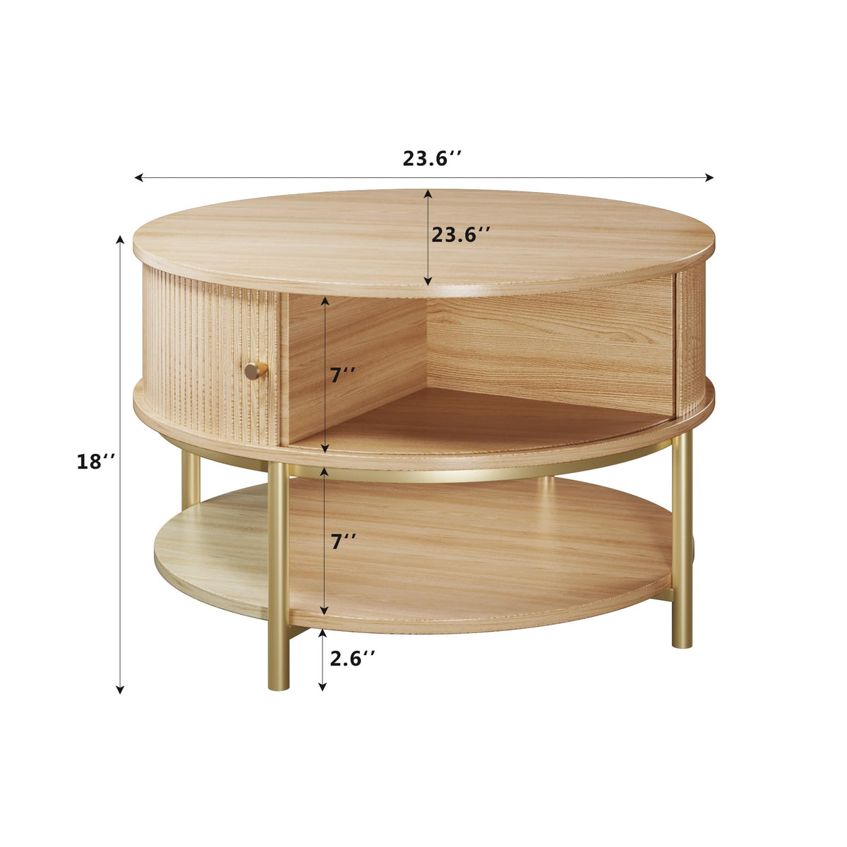 Round Coffee Table with Storage X8064