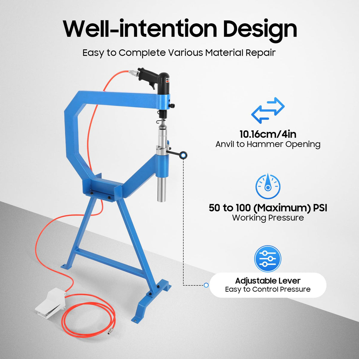 4'' Pneumatic Planishing Hammer with Anvil Kit F499216