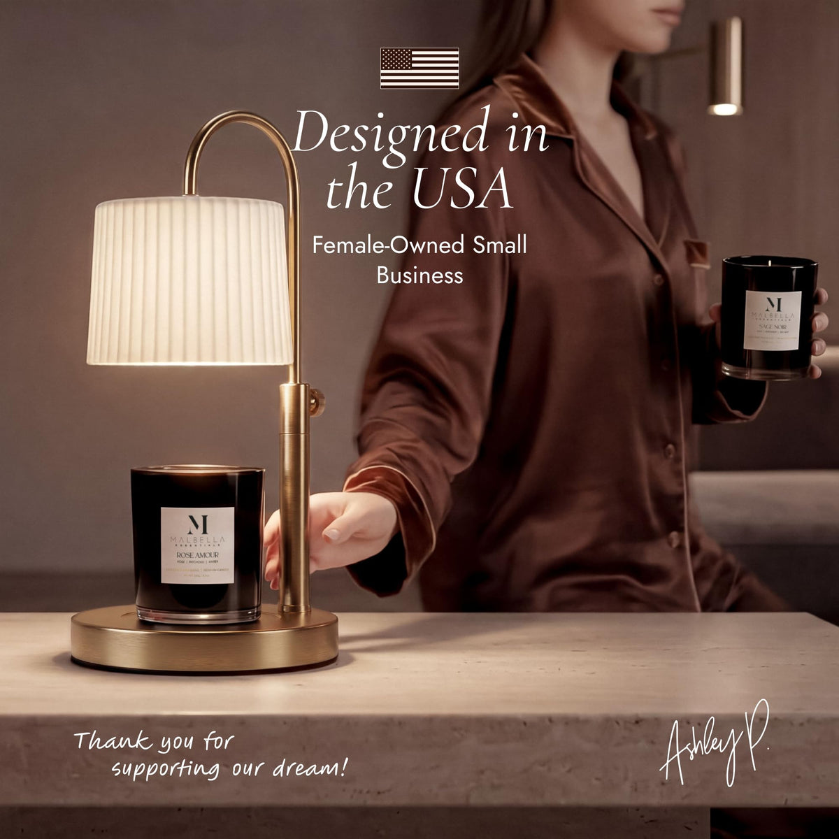 Dimmable Glass Candle Warmer Lamp with Timer N929