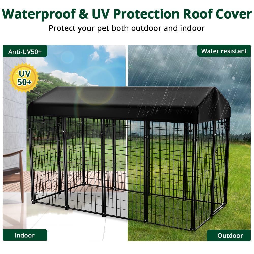 8'x6'x4' Outdoor Dog Kennel with Roof Y2369