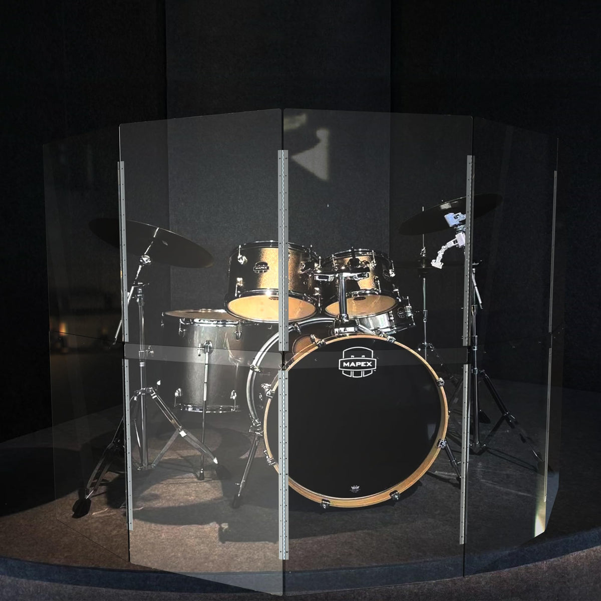 Portable 4 Panels 2ft x 5ft Acrylic Drum Shield U639