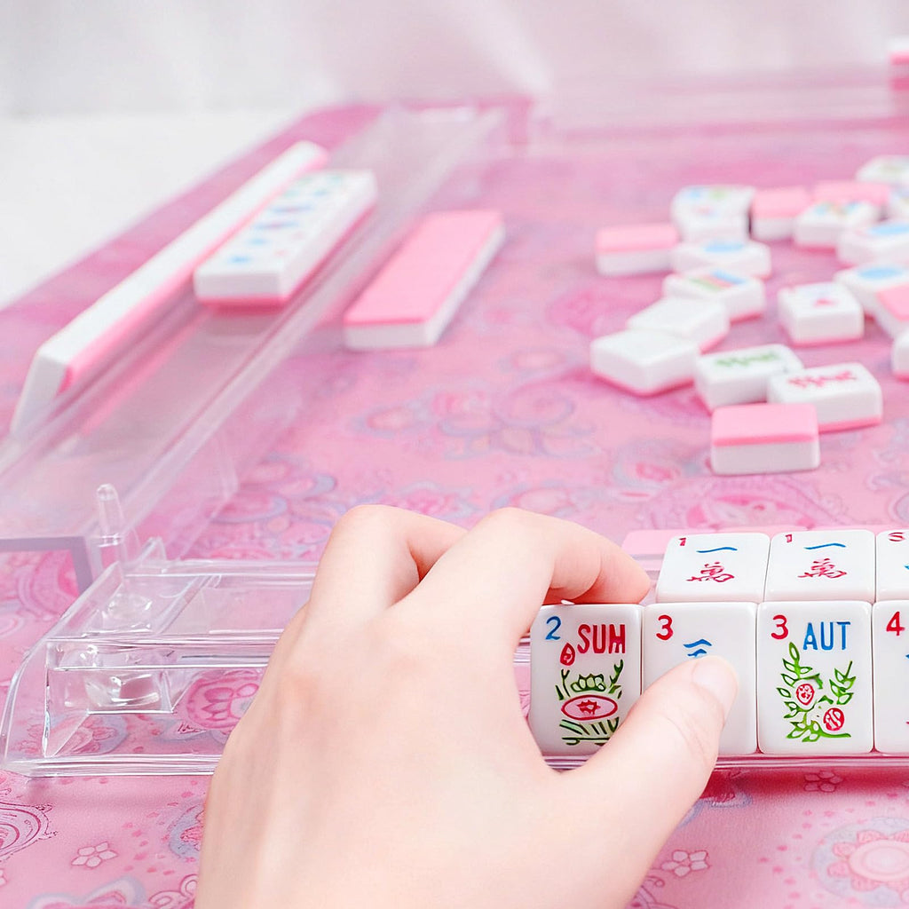 Clear Mahjong Racks with Pushers, 4 Piece Set Z8736