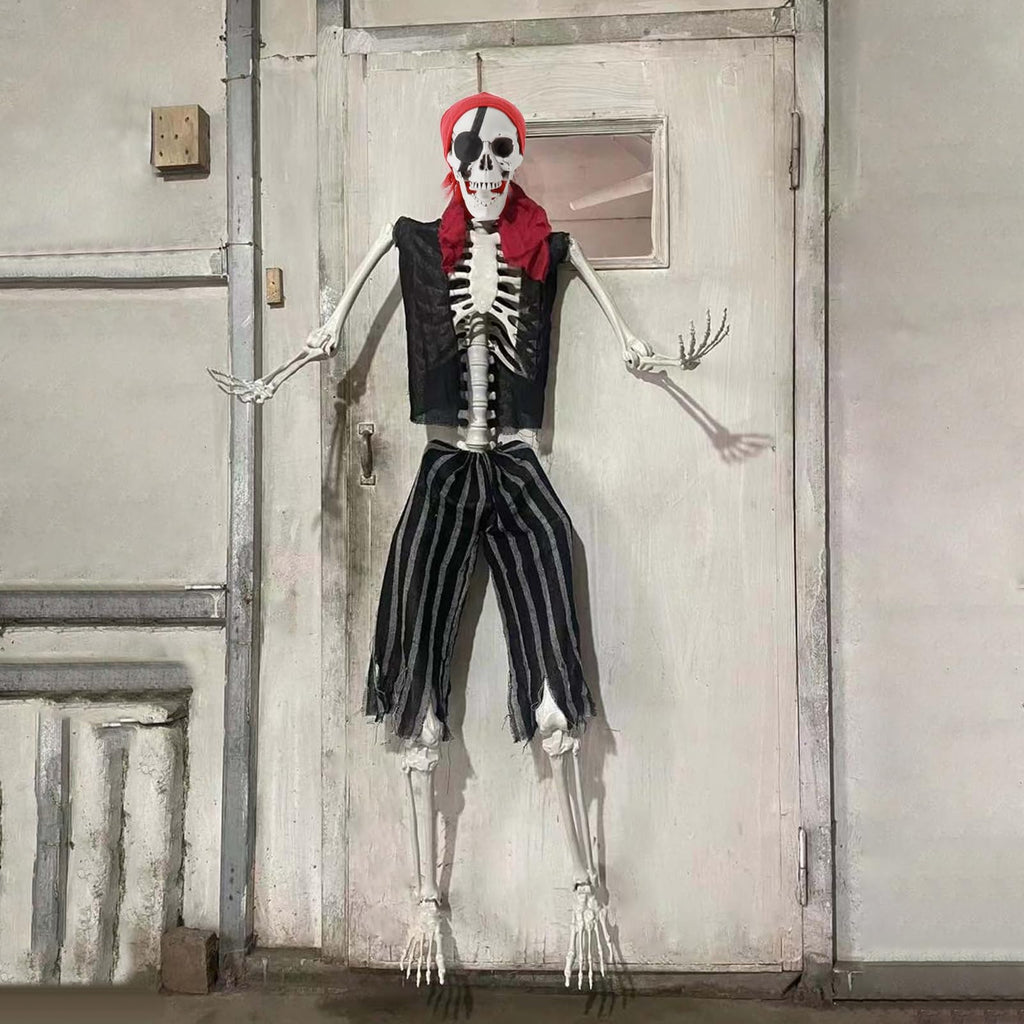5.4Ft Posable Halloween Skeleton with Movable Joints H366