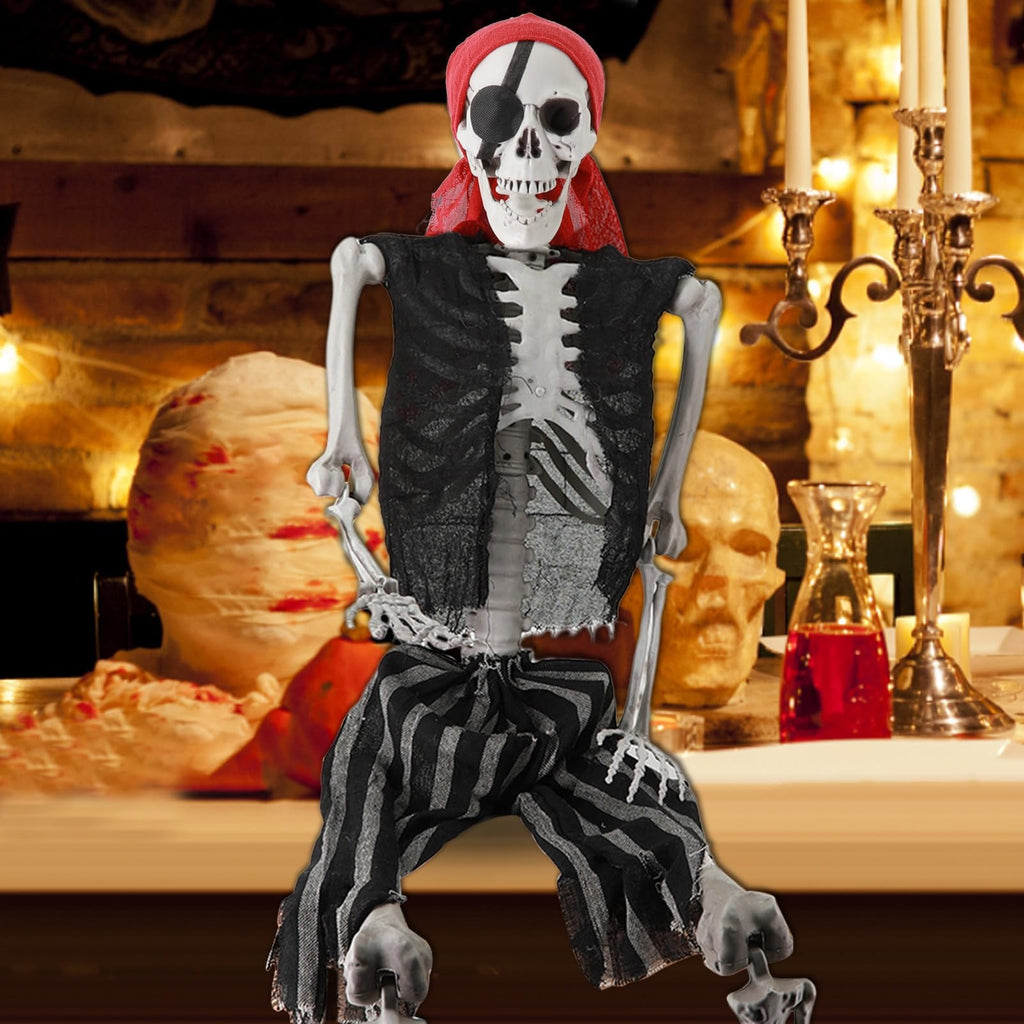 5.4Ft Posable Halloween Skeleton with Movable Joints H366