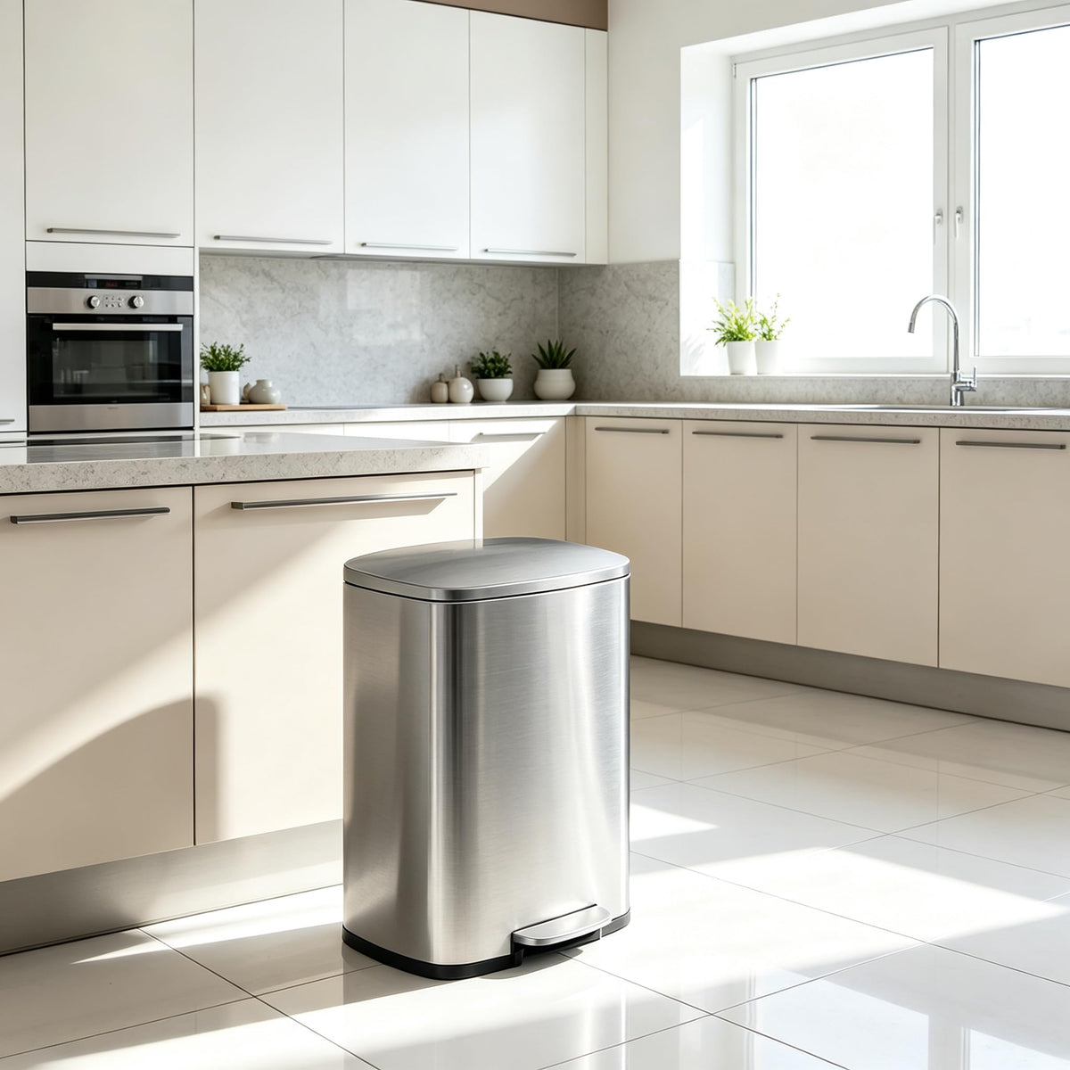 13 Gallon Stainless Steel Step Trash Can I537