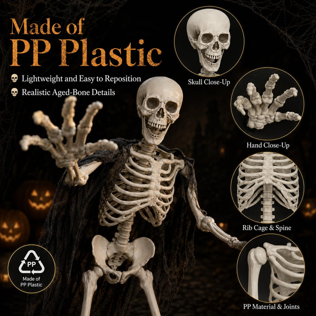 5.4 ft Full Body Plastic Skeleton Prop Y822
