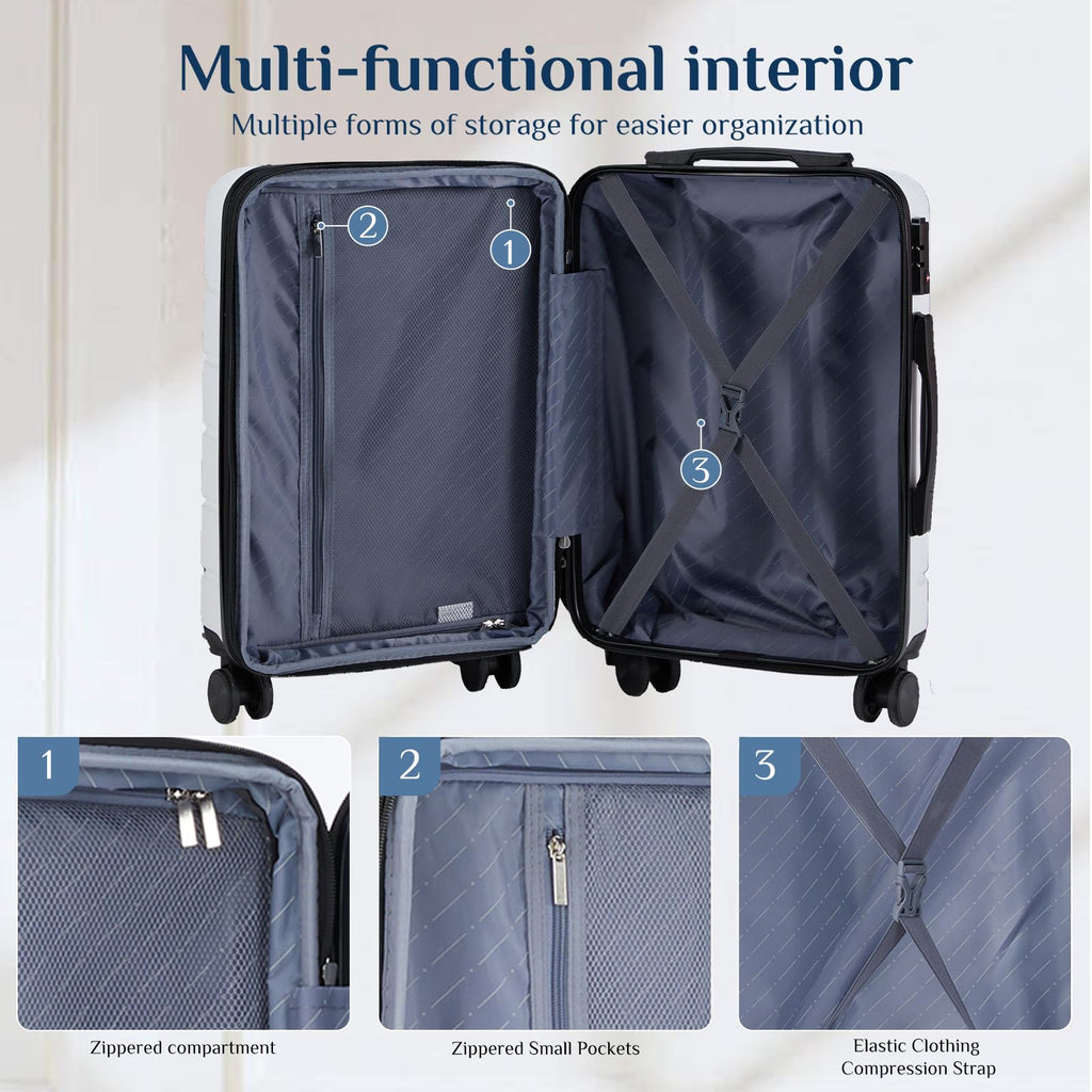 20 Inch Carry On Luggage with Spinner Wheels E819845