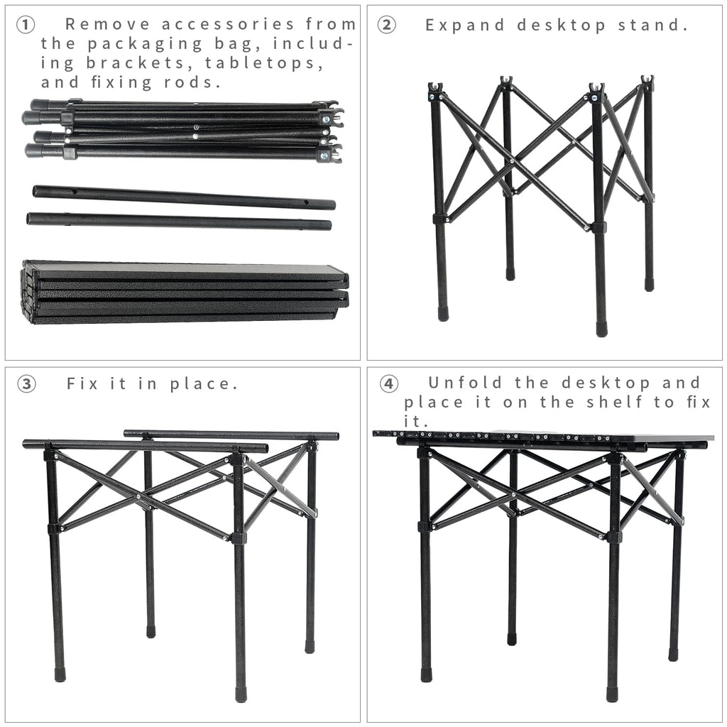 Portable Aluminum Folding Camping Table with Carry Bag W5893
