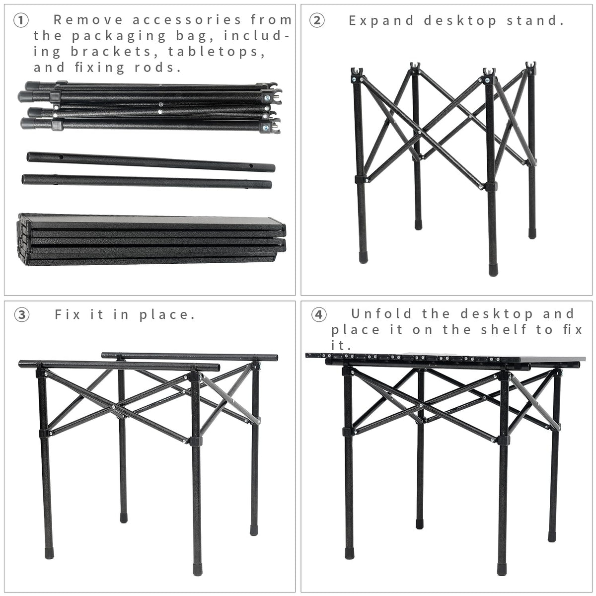 Portable Aluminum Folding Camping Table with Carry Bag W5893