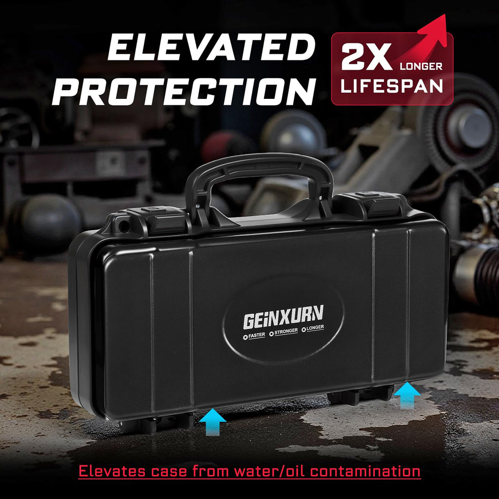 Black Steel Tool Box with Safety Latch and Handle H192
