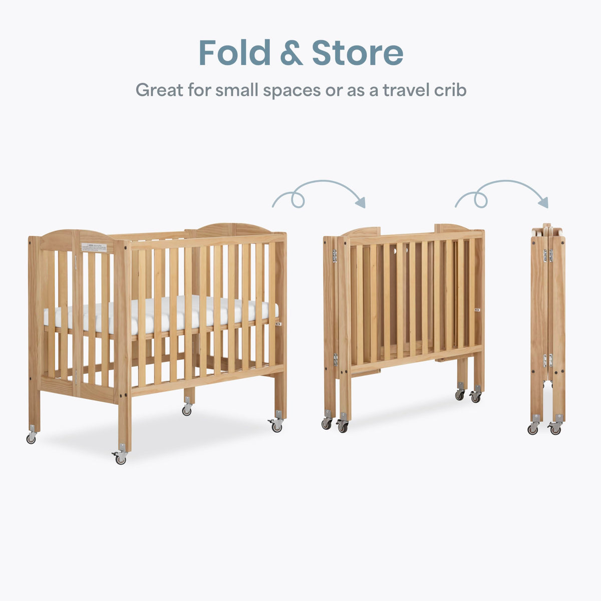 2-in-1 Portable Mini Crib with Mattress Q156085