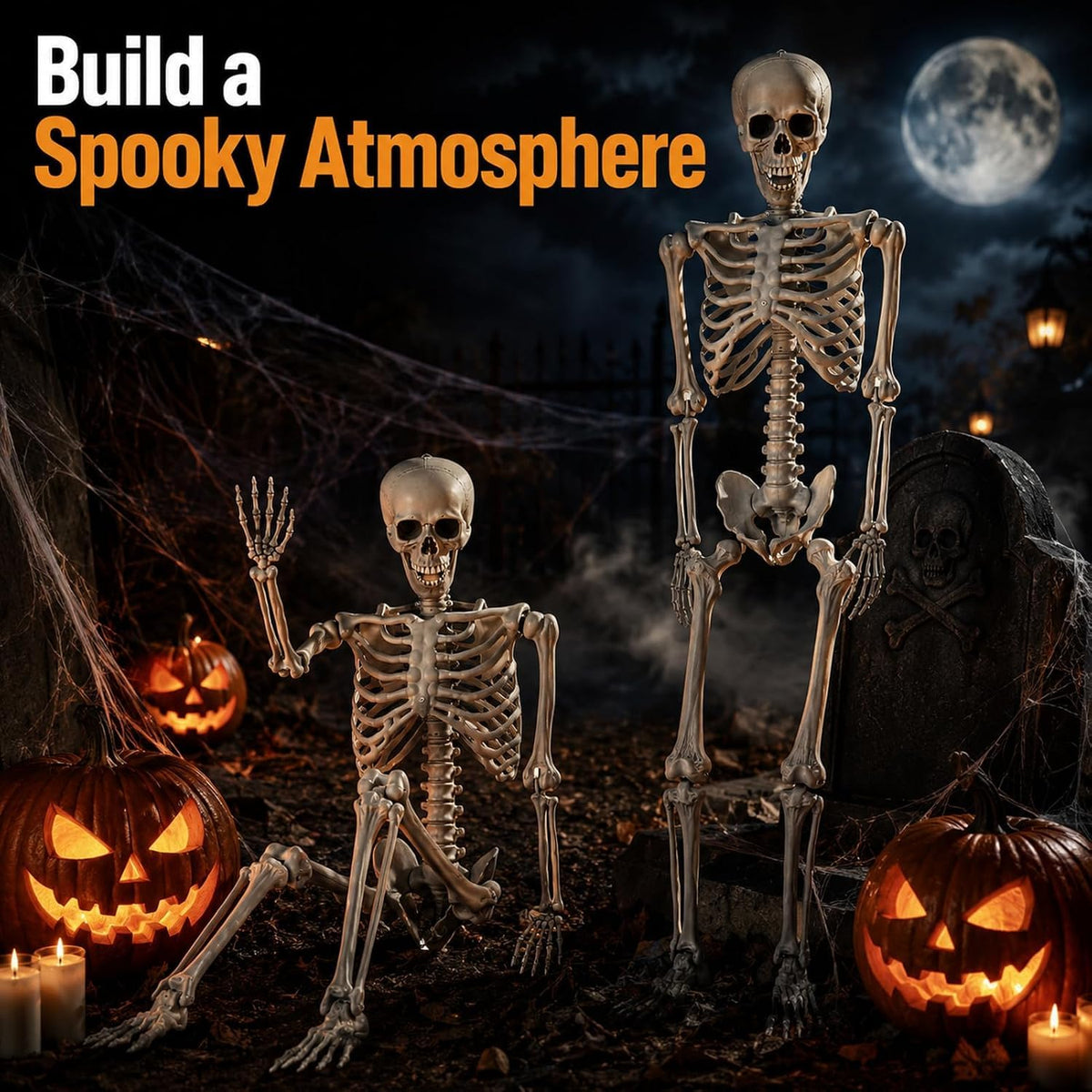 5.4 ft Full Body Plastic Skeleton Prop Y822