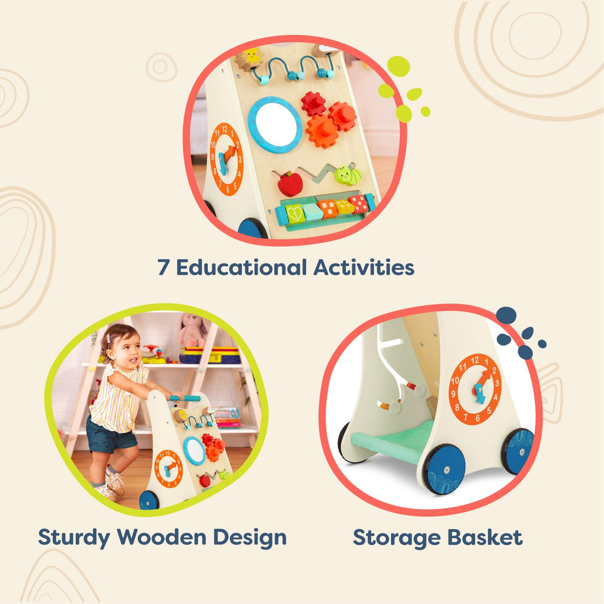 Wooden Activity Walker X73026