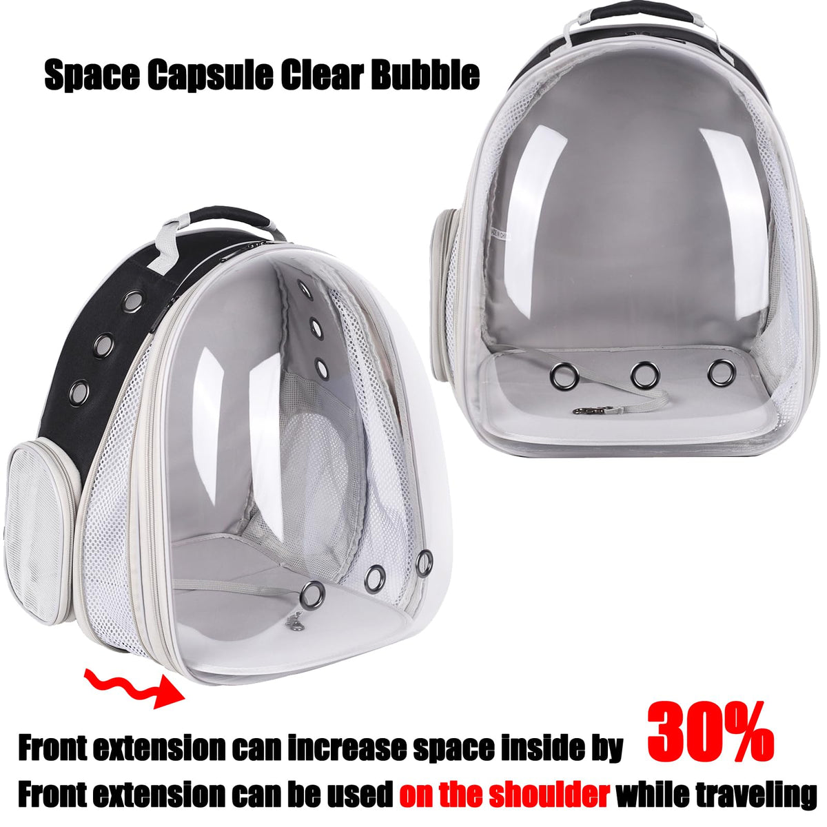 Large Cat Backpack Carrier with Space Capsule Bubble Window Y783