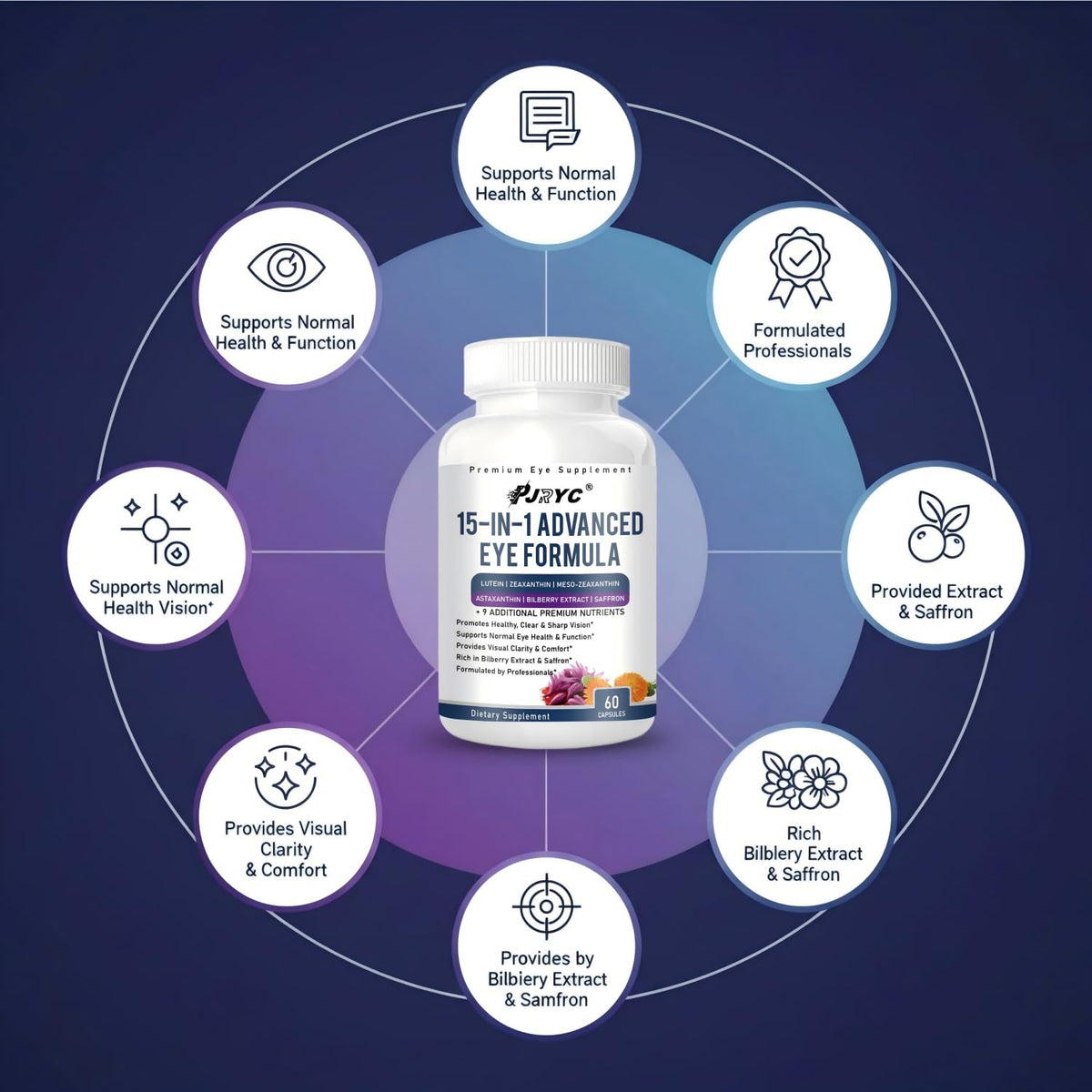 15 in 1 Eye Formula with Lutein 120 Capsules C171