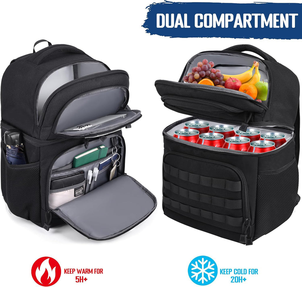 Black Insulated Leakproof Lunch Backpack Y773568