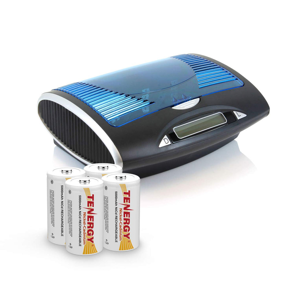 Rechargeable NiCd D Batteries and LCD Smart Charger Y6258