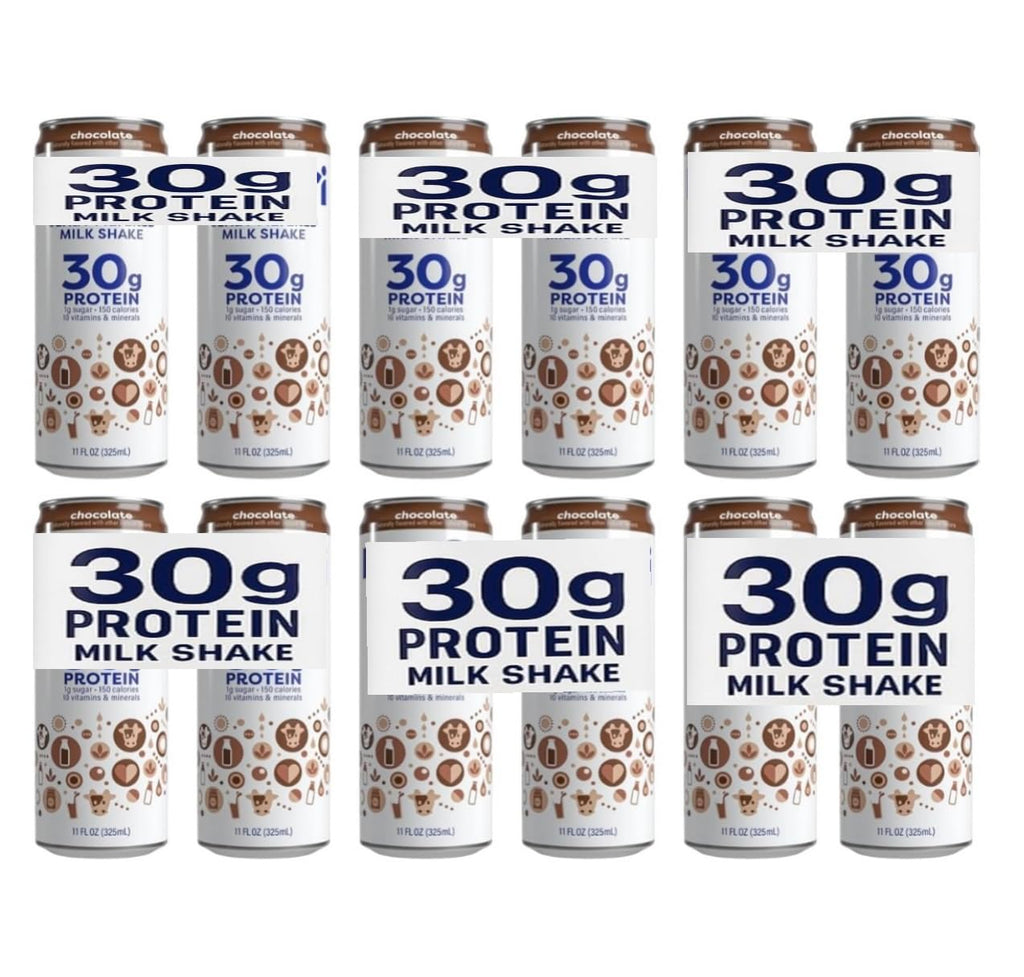 Chocolate 12 Pack High Protein Milk Shake 30g Protein 1g Sugar M30675