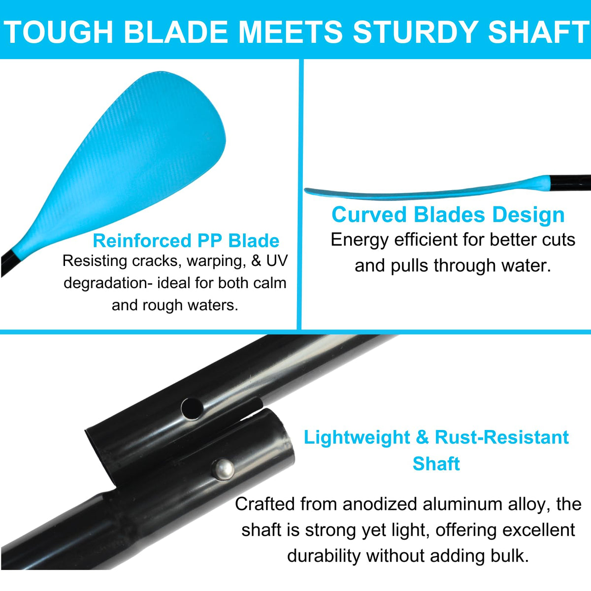 Adjustable 4-Piece Dual Blade Aluminum Paddle K78992