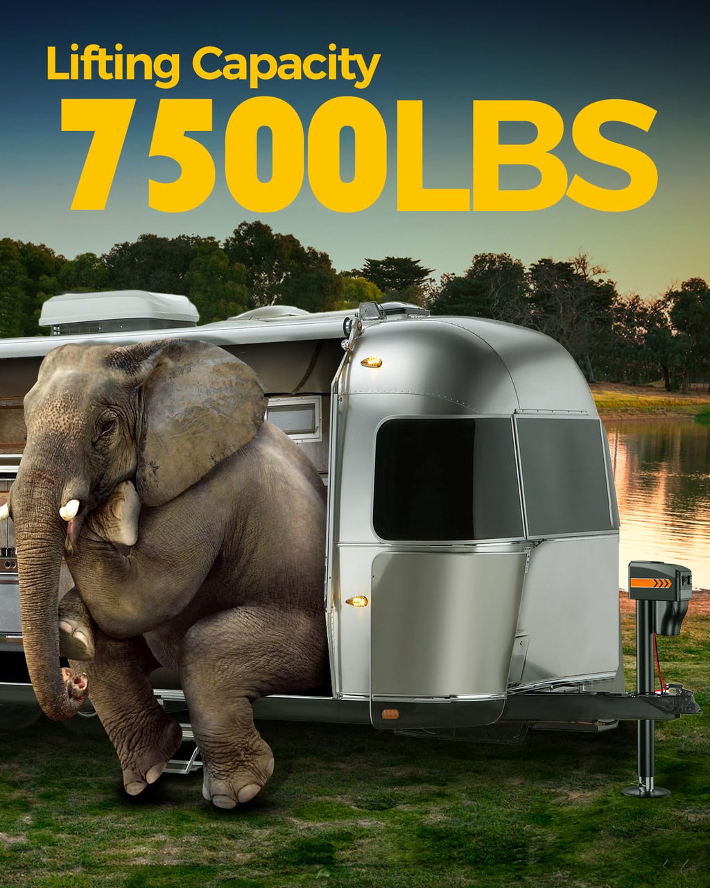 Electric Trailer Jack 7500LBs with Waterproof Cover X71363