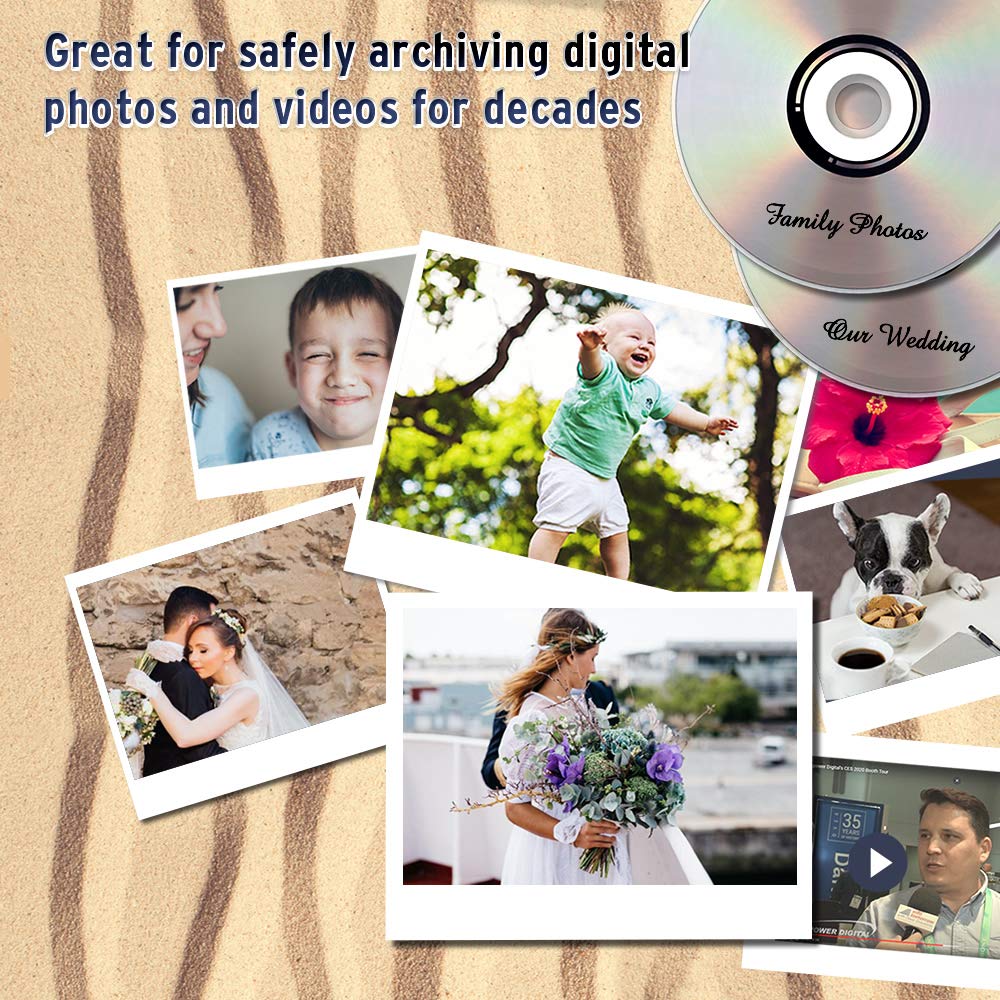 Water Resistant Glossy White Inkjet Printable BD-R DL 6x 50GB Blu-ray 10 Disc Spindle A26155