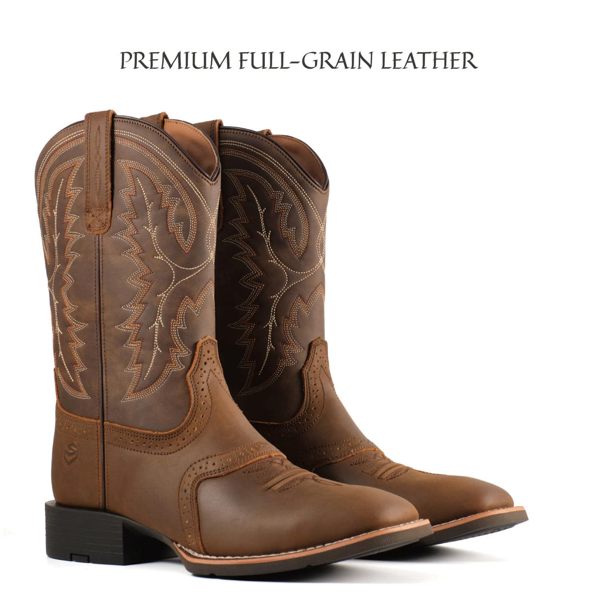 Western Cowboy Boots Square Toe with Embroidery P180