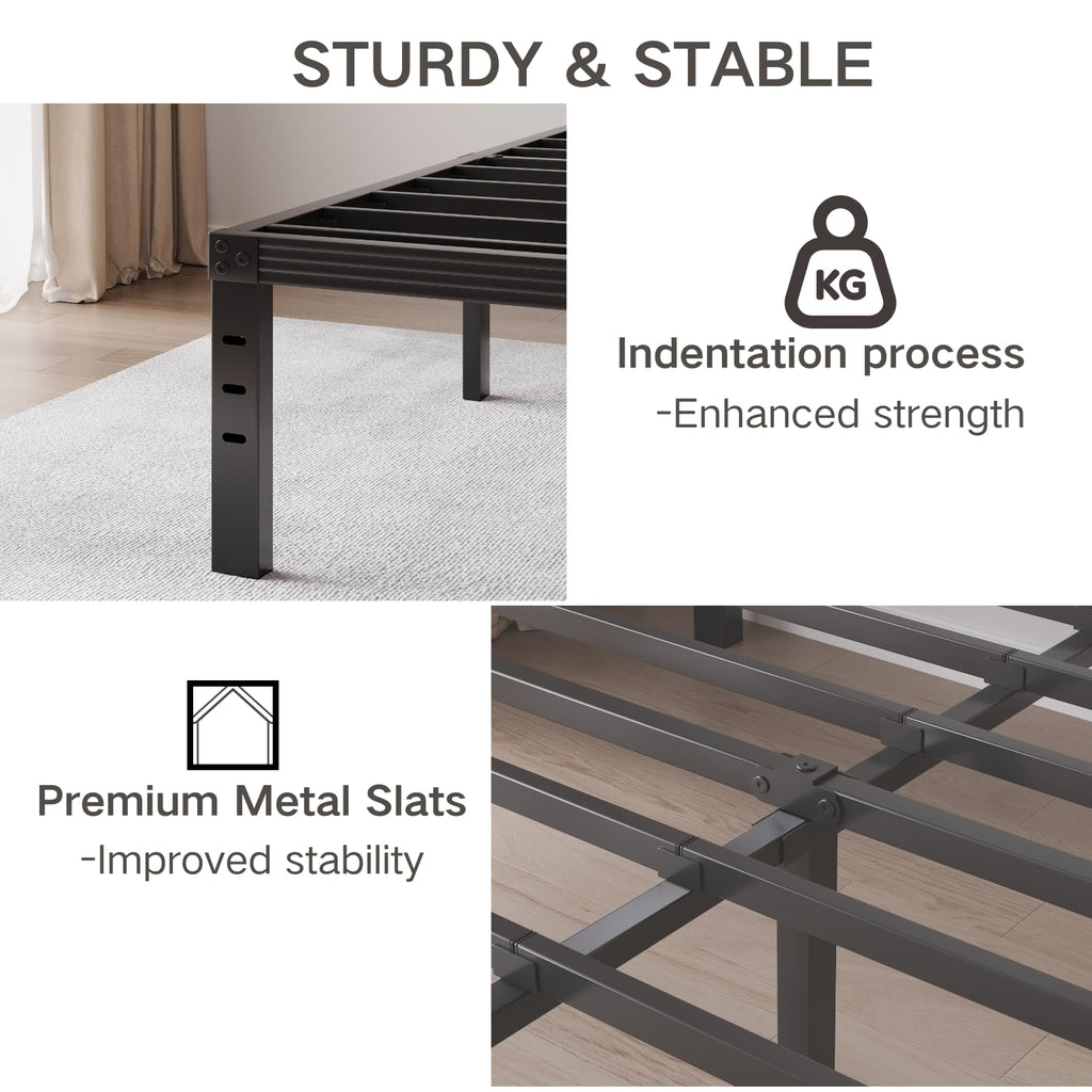 Black 18" Metal Queen Bed Frame Z130876
